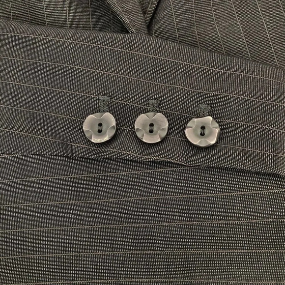 ATELIER Sz 12 Business Career Pinstripe Pantsuit Polka Dot Contrast Lining Suit - Picture 8 of 10